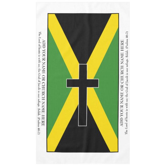 Aangepaste Jamaica-vlag met zwarte dwarsbalk Tafelkleed (Voorkant)