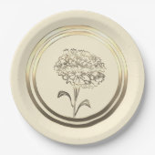 Aangepaste januari anjer  papieren bordje (Voorkant)