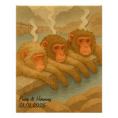 Aangepaste Japan Reislandschap grillige aap Foto Afdruk (Voorkant)