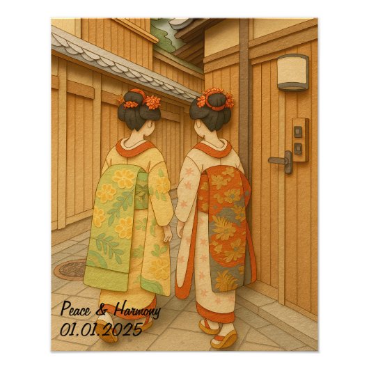 Aangepaste Japan Travel Landschap Esthetische Geis Foto Afdruk (Voorkant)