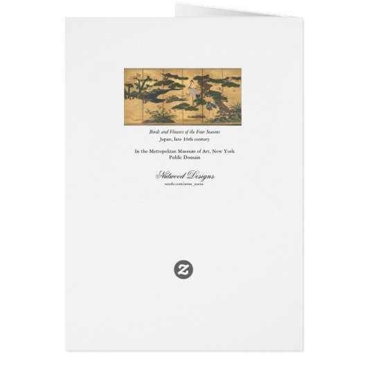 Aangepaste japans vogelbloemen vier seizoenen Kaar (Achterkant)