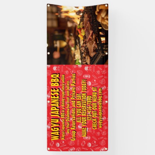 Aangepaste Japanse barbecue-promotie Spandoek (Verticaal)