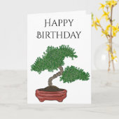 Aangepaste Japanse Bonsai-boom Kaart (Gele Bloem)