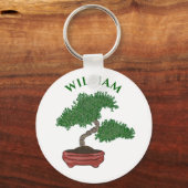 Aangepaste Japanse Bonsai-boom Sleutelhanger (Voorkant)