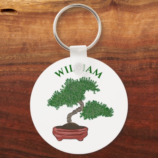 Aangepaste Japanse Bonsai-boom Sleutelhanger (Voorkant)
