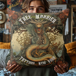 Aangepaste Japanse boomdraak Tattoo Parlor Kussen