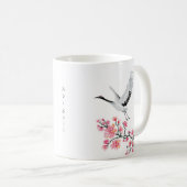 Aangepaste Japanse kraan en Cherry Blossom Koffiemok (Voorkant rechts)