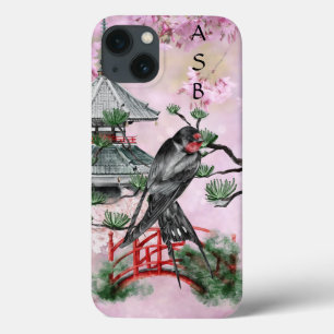 Aangepaste Japanse slik, tempel, bloesem Case-Mate iPhone Case