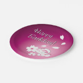 Aangepaste Japanse sneeuwkonijnen en Sakura Birthd Papieren Bordje (Gekanteld)