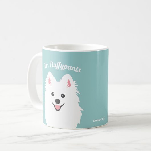 Aangepaste Japanse spitz Dog/Samoyed Mok (Voorkant links)