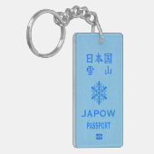 Aangepaste JAPOW-paspoort BLAUW Sleutelhanger (Voorkant Links)