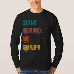 Aangepaste jaren Legende Echtgenoot Pap Opa Retro T-shirt