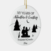 Aangepaste jaren van avontuur en tellend Jubileum Keramisch Ornament (Rechts)