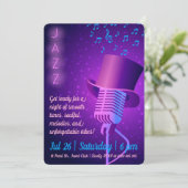 Aangepaste Jazz Club Uitnodiging met Retro Microfo (Staand voorkant)