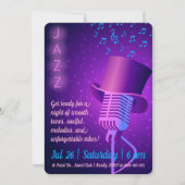 Aangepaste Jazz Club Uitnodiging met Retro Microfo (Voorkant)