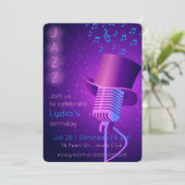 Aangepaste Jazz Club Verjaardag Uitnodiging (Staand voorkant)