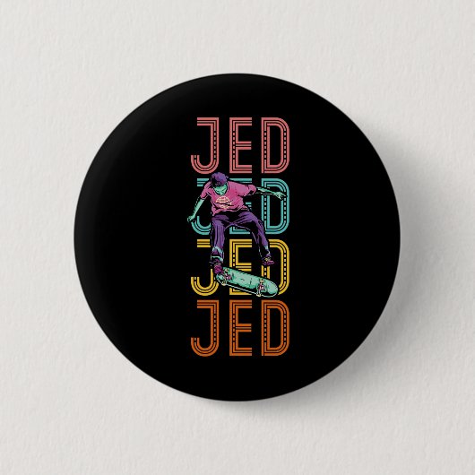 Aangepaste Jed Skateboarding Hob Ronde Button 5,7 Cm (Voorkant)