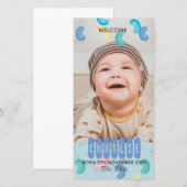 Aangepaste Jelly Beans Baby Fotoaankondiging Aankondiging (Voorkant / Achterkant)