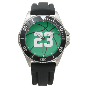 Aangepaste Jersey Nummer groene Basketball-Mannen Horloge
