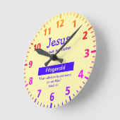 AANGEPASTE JESUS WEET MIJN NAAM Cute Yellow Kinder Ronde Klok (Hoek)