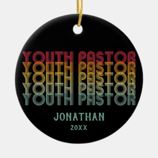 Aangepaste  jeugdpastor keramisch ornament (Voorkant)