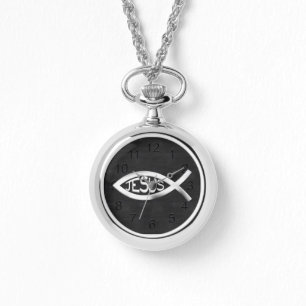 Aangepaste Jezus Christelijke vis Horloge