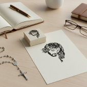 Aangepaste Jezus Doornenkroon Houten Rubber Stempe Rubberstempel