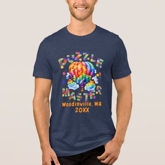 Aangepaste Jigsaw Puzzle Master Locatie Datum Naam Tri-Blend Shirt (Voorkant)