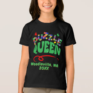 Aangepaste Jigsaw Puzzle Queen Locatie Datum Naam Tri-Blend Shirt