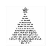 Aangepaste John 1:10-13 Kerstboom Rubber Stamp Rubberstempel (Afrduk)