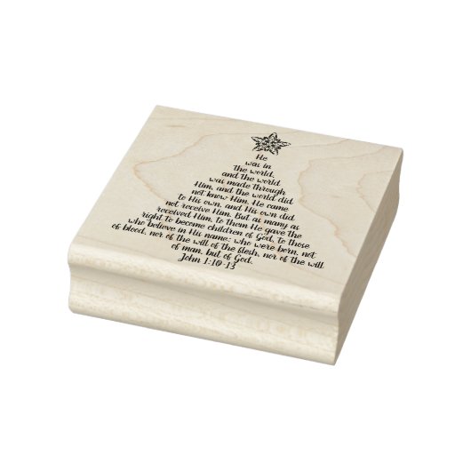 Aangepaste John 1:10-13 Kerstboom Rubber Stempel (Stempel)