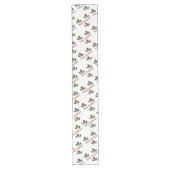 Aangepaste Jolly Abstract Red Roses & Holly Holida Lange Tafelloper (Voorkant)