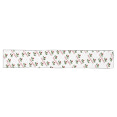 Aangepaste Jolly Abstract Red Roses & Holly Holida Lange Tafelloper (Horizontaal)