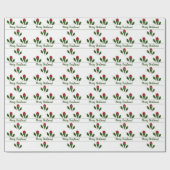 Aangepaste Jolly Abstract Red Roses, Holly Holiday Cadeaupapier (Vlak)