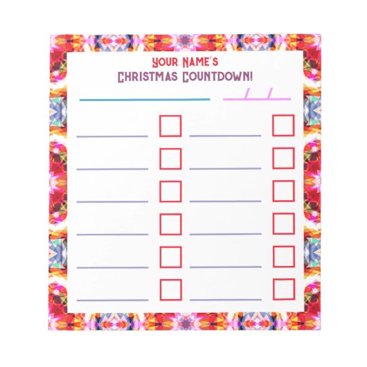 Aangepaste Jolly Bright Christmas Planner Checklis Notitieblok (Voorkant)