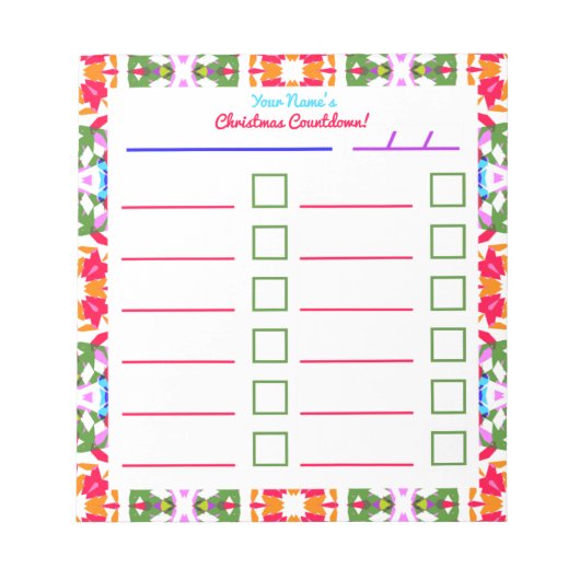 Aangepaste Jolly Bright Christmas Planner Checklis Notitieblok (Voorkant)