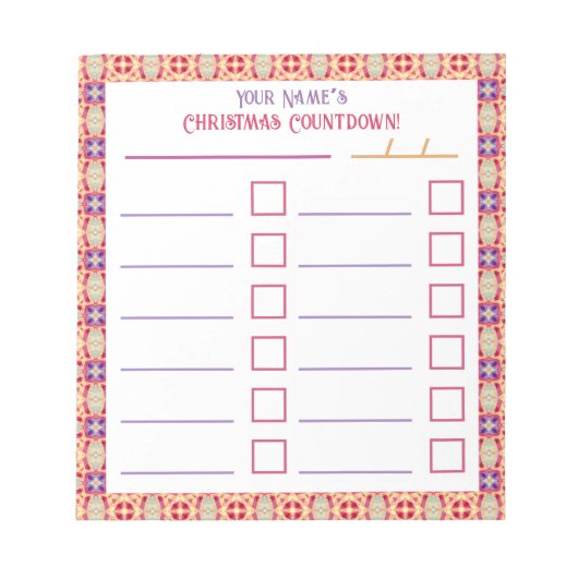 Aangepaste Jolly Bright Christmas Planner Checklis Notitieblok (Voorkant)