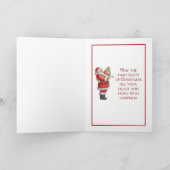 Aangepaste Jolly Christmas Santa  Reproductie Feestdagen Kaart (Binnen)