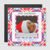 Aangepaste Jolly Eerste Kerstfoto Magnetische Gift (Voorkant / Achterkant)