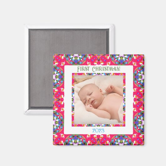 Aangepaste Jolly Feestelijke Kerst Foto Afbeelding Magneet (Voorkant / Achterkant)