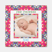 Aangepaste Jolly Feestelijke Kerst Foto Afbeelding Magneet (Voorkant)