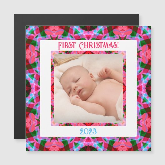 Aangepaste Jolly Feestelijke Kerst Fotomagneet Kaa (Voorkant / Achterkant)