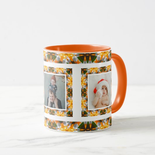 Aangepaste Jolly herfst Herfst Patroon Foto Afbeel Mok (Voorkant rechts)