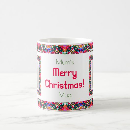 Aangepaste Jolly Kerst Patroon Foto Afbeelding Tea Koffiemok (Center)