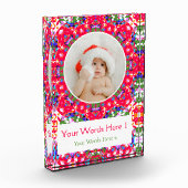 Aangepaste Jolly Rood Groen Blauw Kerstdecor Gift Fotoblokken (Links)