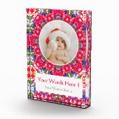 Aangepaste Jolly Rood Groen Blauw Kerstdecor Gift Fotoblokken (Rechts)