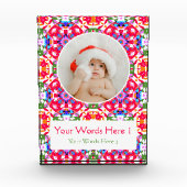 Aangepaste Jolly Rood Groen Blauw Kerstdecor Gift Fotoblokken (Voorkant)