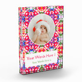 Aangepaste Jolly Rood Groen Blauw Kerstdecor Gift Fotoblokken (Links)