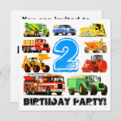Aangepaste Jongen 2e verjaardag bouwwedstrijd Kaart (Voorkant / Achterkant)