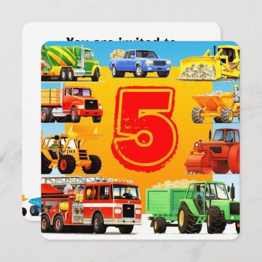 Aangepaste Jongen bouwwedstrijd 5e verjaardag Kaart (Voorkant / Achterkant)